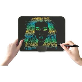 Extra Large LCD Writing Tablet w 20 Inch Screen & Pen. Rechargeable & Eraseable Electronic Placard/Message/Notice Board. Standalone Doodle/Drawing/Sketching Pad 4 Adult/Kid (Black Frame, Colorful Ink) in Saudi Arabia
