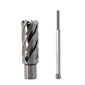 OSCARBIDE Annular Cutter 1 inch Cutting Diameter 2 inch Depth of Cut,3/4 inch Weldon Shank 2 Flat Mag Drill Bit with Pilot Pin for Magnetic Drill Press,1 Piece