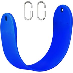 Swing Seat Replacement, GAMKII Soft EVA Swing Seat with 2 PCS Locking Buckles, Support 300lb, Tree Swing Accessories with Snap Hooks for Outdoors, Backyard, Playground, Gym & Jungle- Blue