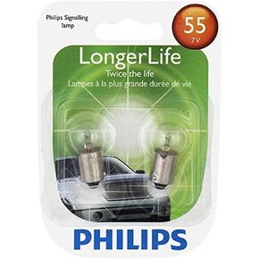 Philips 55 LongerLife Miniature Bulb, 2 Pack