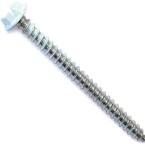 014973354046 White Hex Head SMS, 8 x 2-Inch, 12-Piece