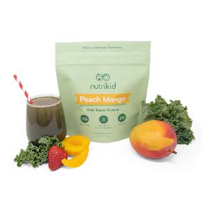 Kids Organic Reds and Greens Superfood Powder Fruits and Vegetable Blend, Perfect for Smoothies, Drinks, Shakes, Loaded with Probiotics, 100% Daily Value of Vitamins, Multiple Flavors. (Peach Mango)
