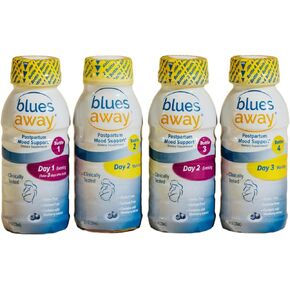 Blues Away® – Postpartum Shakes to Help Improve Mood after Birth | Dietary Supplement | 4 Shakes in a 3-Day Regimen | with Blueberry Extract | Gluten and Lactose-Free