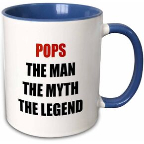 3dRose Pops The Man The Myth The Legend Mug, 1 Count (Pack of 1), Blue