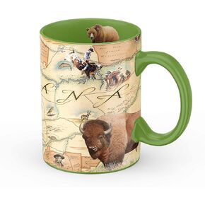 Montana State Map Ceramic Mug (Large 16oz) Coffee Cup, Tea, Cocoa, Hot Chocolate, Brew Mugs, and Cold Drinks, BPA-FREE - For Office, Home, Gift (Individual Mug)