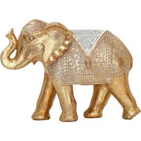 Elephant Statue for Home Decor Gold 9.2IN,Elephant Statues for Table Deskr-Elephant Decor for Living Room-Indoor Elephant Gift for Relaxation Meditation or Shrine