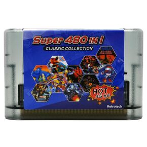 Retrotech 480 In 1 Classic Collection خرطوشة ألعاب متعددة لوحدة تحكم Sega Genesis - أسود شفاف in Kuwait