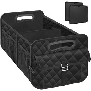 Trunk Organizer for Car, Collapsible Car Organizers and Storage - Portable Trunk Organizer SUV Car Accessories for Women/Men for Any Car, SUV, Mini-Van, Large, Black