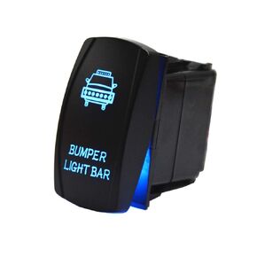 5pin Bumper Light Bar Rocker Switch Blue Backlit LED Light On-Off 12V 24V Compatible with UTV Polaris Ranger RZR XP Turbo Can Am Commander Maverick X3