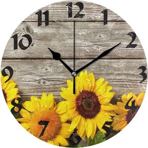 Wall Clock Round Colorful Flip Flops Battery Operated Silent Non Ticking Decorative Home Office School Decor Dual Use Art Clock