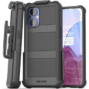 Encased Falcon Armor for OnePlus Nord N20 5G Case Belt Clip - Full Body Protective Phone Case with Holster (Black)