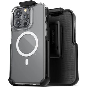 Encased Showcase Series for iPhone 12 Pro Max Belt Clip Case - MagSafe Compatible Clear Cover with Holster