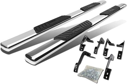 DNA MOTORING STEPB-5O-931-BK Stainless Steel 5" Oval Side Step Nerf Bar Running Board, 1 Pack,Black in Saudi Arabia