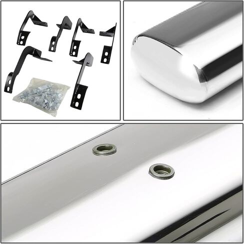 DNA MOTORING STEPB-5O-931-BK Stainless Steel 5" Oval Side Step Nerf Bar Running Board, 1 Pack,Black in Saudi Arabia