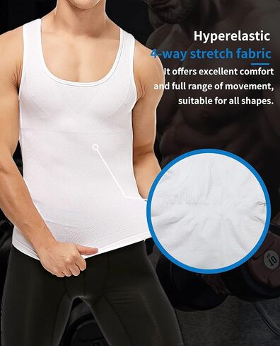 SLIMBELL Men's Compression Shirt Undershirt Slimming Tank Top Workout Vest Abs Abdomen Slim Body Shaper in Saudi Arabia