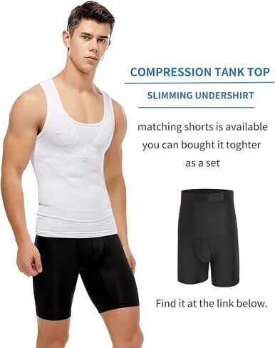 SLIMBELL Men's Compression Shirt Undershirt Slimming Tank Top Workout Vest Abs Abdomen Slim Body Shaper in Saudi Arabia