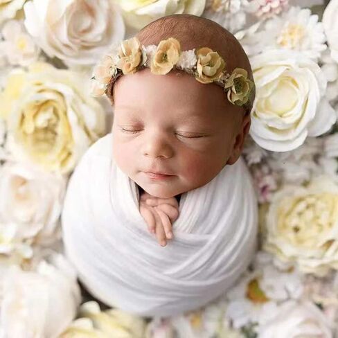 بطانية OWLOWLA لتصوير الأطفال حديثي الولادة، بطانية ناعمة للتصوير الفوتوغرافي للأطفال الأولاد والبنات (أحمر الخدود والعاج) in Kuwait