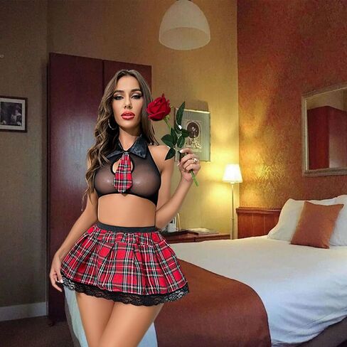 dream love Women School Girl Lingerie Costume Lingerie Set Sexy Student Costumes S-XXL in Saudi Arabia
