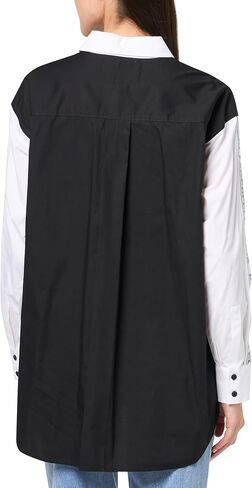 Karl Lagerfeld Paris Women's Logo Taping and Patches Oversize Poplin in Saudi Arabia