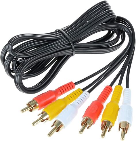 3RCA Audio/Video Composite Cable Gold Plated DVD/VCR/SAT Yellow/White/red connectors 3 Male to 3 Male (3 Feet) in Saudi Arabia