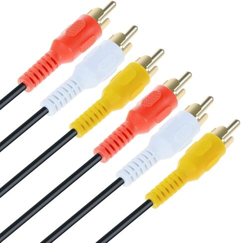3RCA Audio/Video Composite Cable Gold Plated DVD/VCR/SAT Yellow/White/red connectors 3 Male to 3 Male (3 Feet) in Saudi Arabia