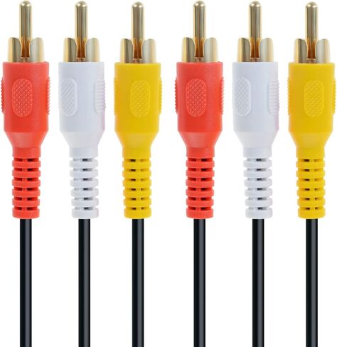 3RCA Audio/Video Composite Cable Gold Plated DVD/VCR/SAT Yellow/White/red connectors 3 Male to 3 Male (3 Feet) in Saudi Arabia