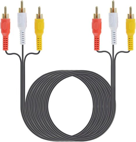 3RCA Audio/Video Composite Cable Gold Plated DVD/VCR/SAT Yellow/White/red connectors 3 Male to 3 Male (3 Feet) in Saudi Arabia