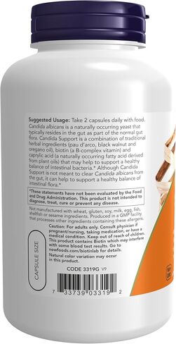 Now Foods - Candida Support - 180 Vegetarian Capsules (Pack of 1) in Saudi Arabia