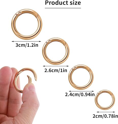 16PCS Trigger Spring O Ring, Zinc Alloy Round Carabiner Clip Snap Trigger Buckle, Hooks Clip DIY Accessories for Keyrings Buckle, Bag, Purse and Handbag (Gold, Silver) in Saudi Arabia
