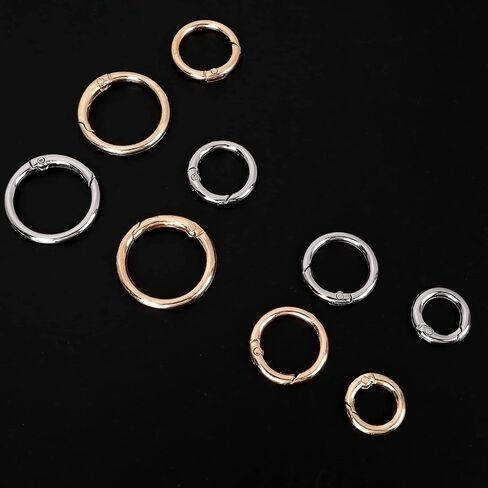 16PCS Trigger Spring O Ring, Zinc Alloy Round Carabiner Clip Snap Trigger Buckle, Hooks Clip DIY Accessories for Keyrings Buckle, Bag, Purse and Handbag (Gold, Silver) in Saudi Arabia
