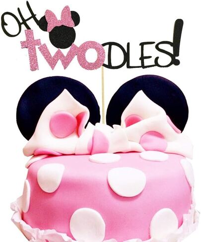 أوه تودلز الوردي كعكة الفأر توبر الفأر الثاني حفلة عيد ميلاد لوازم الزينة لطفلة Bday in Kuwait