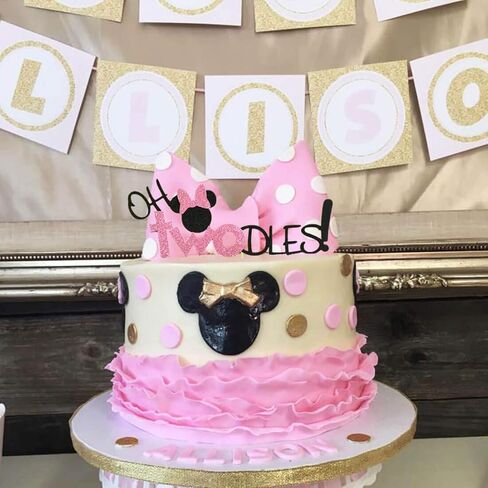 أوه تودلز الوردي كعكة الفأر توبر الفأر الثاني حفلة عيد ميلاد لوازم الزينة لطفلة Bday in Kuwait
