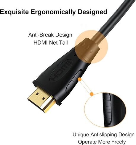 كابل HDMI بطول 6 أقدام، 10 حزم، كابل 4K ARC/eARC HDMI 2.0 لمكبرات الصوت، كابلات HDMI عالية السرعة لـ HDCP 2.2، HDR، السينما، التلفزيون، PS4، PS5، Xbox، Roku، مشغل Bluray، الكمبيوتر، الشاشة والمزيد... in Saudi Arabia