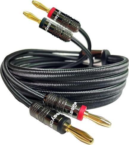 Speaker Wire with Banana Plugs, 14AWG Speaker Cable with Gold-Plated Banana Tips,Oxygen-Free Copper (OFC), 6.6FT/2M in Saudi Arabia