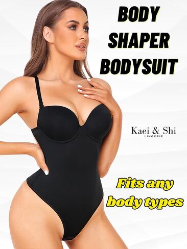 Kaei&Shi Thong Shapewear,Deep V Padded Underwire Backless Sexy Bodysuit Top for Women,Corset Body Suit in Saudi Arabia