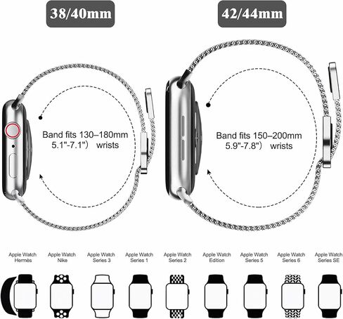 أحزمة مغناطيسية معدنية من Geoumy متوافقة مع سوار ساعة Apple مقاس 40 مم مع حافظة، حزام بديل بحلقة شبكية من الفولاذ المقاوم للصدأ متوافق مع iWatch Series 8/7/6/5/4/3/2/1 SE للنساء والرجال، فضي in Kuwait