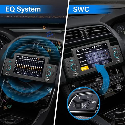 5 Inch Single Din Car Stereo with Apple Carplay/Android Auto,Single Din Carplay Touchscreen Car Stereo with Mirror Link Support Backup Camera/Bluetooth Handsfree/FM/AUX/TF/USB/EQ in Kuwait