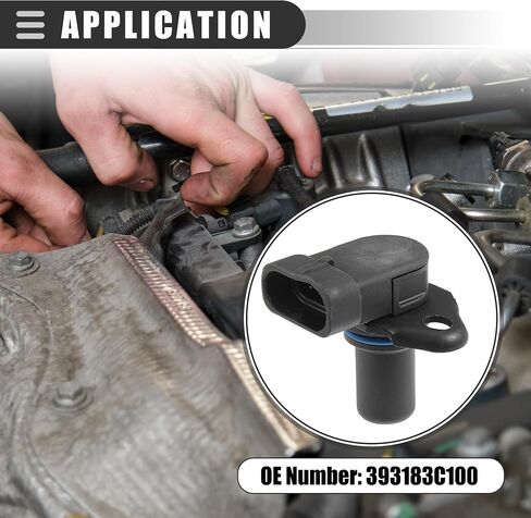 Motoforti، حساس موضع عمود الكامات، لسيارة هيونداي أزيرا 2006-2014، ABS، رقم 393183C100، أسود، 2 قطعة in Saudi Arabia