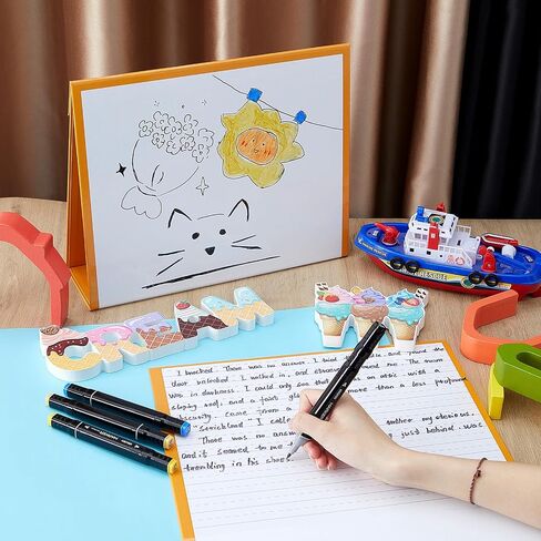2 Pcs Folding Slant Board for Writing 13.58 x 12.96 Inch Magnetic Large Writing Board Incline Writing Pad Portable Sloped Surface to Improve Handwriting Legibility for Kids Writing Drawing in Saudi Arabia
