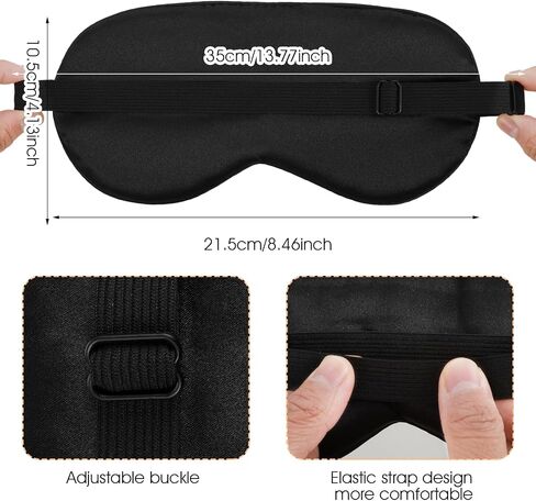 Silk Sleep Eye Mask Comfortable Soft Eye Mask with Adjustable Buckle Perfect Blocks Light Breathable Eye Cover Side Sleeping Aid Blindfold for Night Travel Meditation Nap Women Men in Saudi Arabia