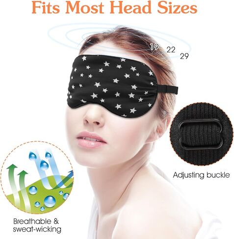 Silk Sleep Eye Mask Comfortable Soft Eye Mask with Adjustable Buckle Perfect Blocks Light Breathable Eye Cover Side Sleeping Aid Blindfold for Night Travel Meditation Nap Women Men in Saudi Arabia