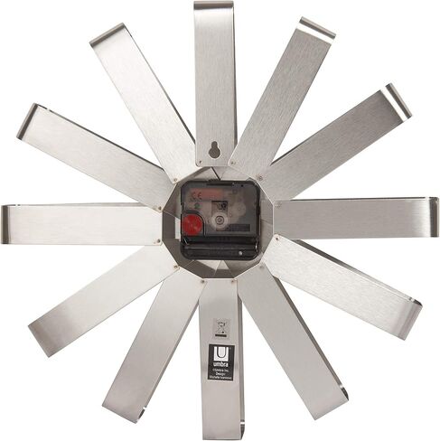 Umbra 118070-040 Ribbon Modern 12-inch, Battery Operated Quartz Movement, Silent Non Ticking Wall Clock, Black in Saudi Arabia