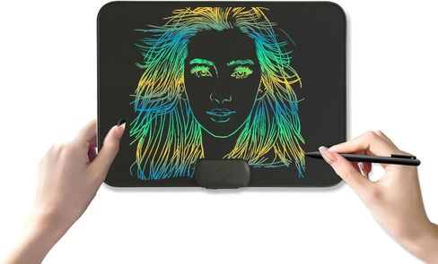 تابلت كتابة LCD كبير جدًا مع شاشة 20 بوصة وقلم. لوحة إلكترونية/رسالة/لوحة إعلانية قابلة لإعادة الشحن وقابلة للمسح. لوحة رسومات الشعار المبتكرة/الرسم/الرسم 4 أشخاص بالغين/أطفال (إطار أسود، حبر ملون) in Saudi Arabia