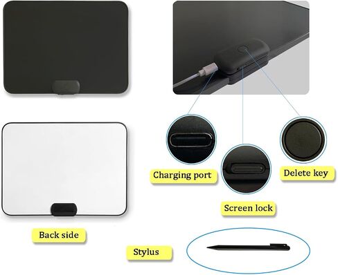 تابلت كتابة LCD كبير جدًا مع شاشة 20 بوصة وقلم. لوحة إلكترونية/رسالة/لوحة إعلانية قابلة لإعادة الشحن وقابلة للمسح. لوحة رسومات الشعار المبتكرة/الرسم/الرسم 4 أشخاص بالغين/أطفال (إطار أسود، حبر ملون) in Saudi Arabia
