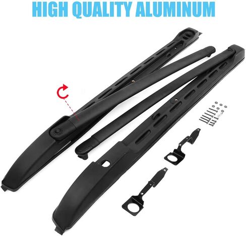 قضيب متقاطع للسكك الحديدية على السقف لسيارة Toyota Tacoma 2005-2022 من الألومنيوم باللون الأسود in Kuwait