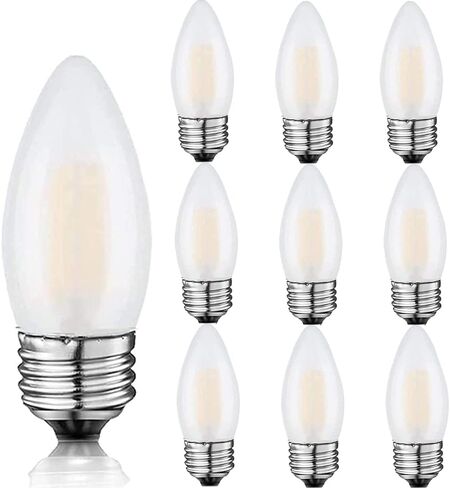E26 Candelabra Light Bulbs Frosted Chandelier Light Bulbs 25watt Equivalent 2700K Warm White B11 Torpedo Tip Dimmable 2W LED Decorative Candle Light Bulbs (6) in Saudi Arabia