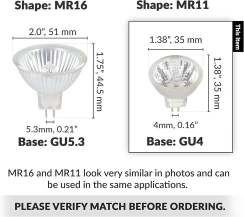 مصابيح الإضاءة Simba Lighting MR11 Halogen 20W 12V FTD (10 عبوات) 2-Pin 220lm للمناظر الطبيعية واللهجة وأضواء المسار والألياف البصرية، قاعدة GU4 Bi-Pin، غطاء زجاجي، أبيض دافئ 2700K عاكس للضوء in Saudi Arabia