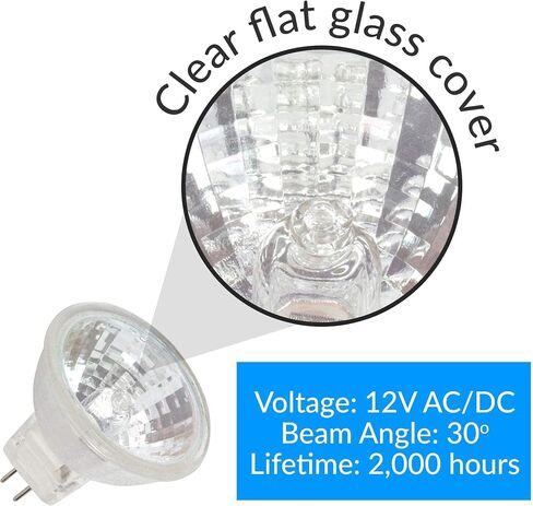 مصابيح الإضاءة Simba Lighting MR11 Halogen 20W 12V FTD (10 عبوات) 2-Pin 220lm للمناظر الطبيعية واللهجة وأضواء المسار والألياف البصرية، قاعدة GU4 Bi-Pin، غطاء زجاجي، أبيض دافئ 2700K عاكس للضوء in Saudi Arabia