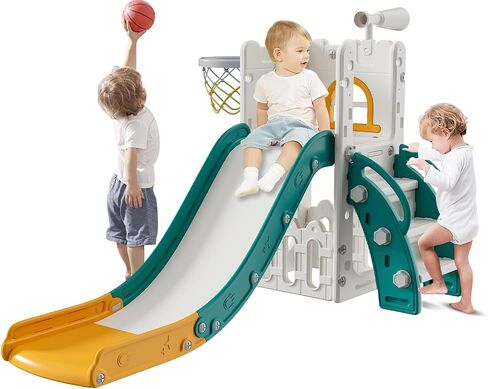 Toddler Slide,Kids Slide Playset for Toddler,Indoor Outdoor Slide Toddler Playset with Storage Space and Non-Slip Steps,Gifts for Boys and Girls 1-3 Years in Saudi Arabia