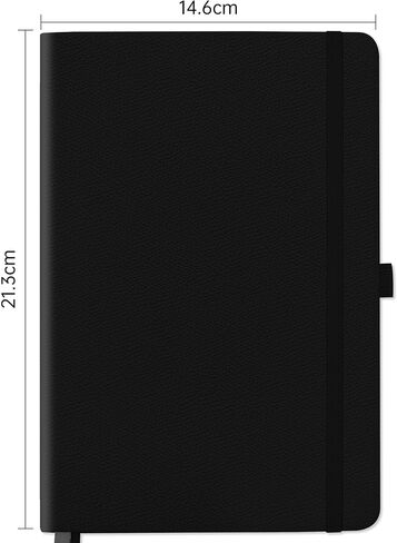 Mlife Graph Grid Paper Notebook، 200 صفحة دفاتر يومية مع حامل قلم، مجلة سميكة 100 جرام لكل متر مربع للنساء، دفاتر ملاحظات من جلد البولي يوريثان للعمل والمدرسة والكتابة (أسود) in Saudi Arabia